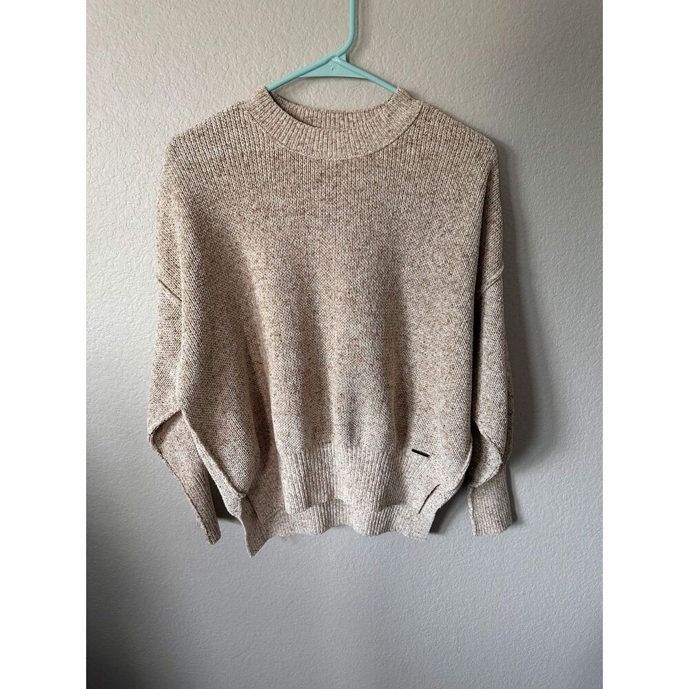 Abercrombie Fitch Chenille Sweater XXS Beige Oatmeal Oversized Knit Slouchy